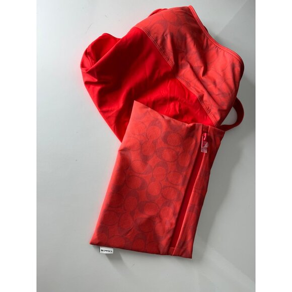 Coach Women’s One Piece Swimsuit Bathing Suit Authentic Signature Red Sz XS NEW - Picture 12 of 14